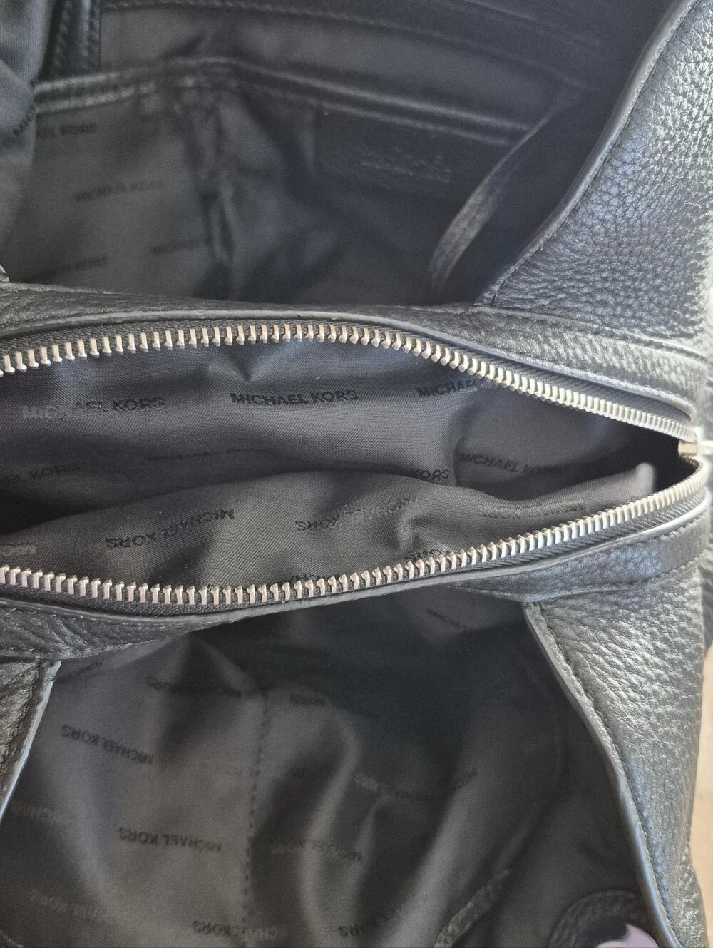 Michael Kors Black Pebbled Leather Raven Shoulder Bag